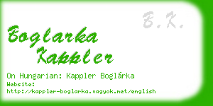 boglarka kappler business card